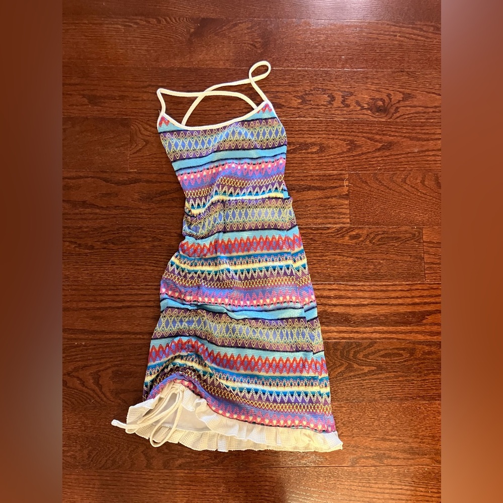 Boho Striped Tie Back Mini Dress